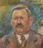 Ugo Bernasconi, Ritratto di famiglia, pastel on paper applicata on cardboard