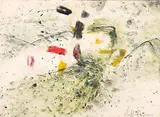 Ibrahim Kodra, Composizione, 1962, mixed media on card