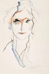 Viso di donna by Ernesto Treccani, ink and watercolour on paper, offered May 2025