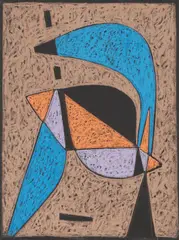 Composition abstracte by Heinrich Maria Davringhausen, pastel on paper applicata on canvas, offered May 2025