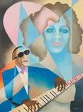 Osvaldo Peruzzi, Ray Charles, 1990, oil on cardboard
