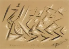 Félix Del Marle, Dinamismo, pastel on paper