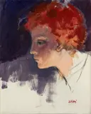 Alberto Sughi, Profilo, oil on canvas