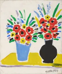 Sante Monachesi, Fiori, tempera on canvas