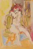 Mino Maccari, Nudo, 1947, watercolour and tempera on paper