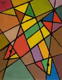 Juan Bay, Composizione astratta, 1947, oil on cardboard