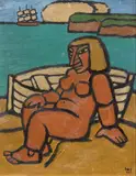 Juan Bay, Ritratto di donna, 1950, oil on cardboard