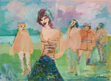 Mino Maccari, Ragazza, 1970, oil on panel