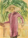 Figura asiatica by Marie-Antoinette Boullard-Devé, 1926, gouache on paper, offered May 2025