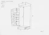 Fabrizio Plessi, Progetto per videoinstallazione Cariatide dei poveri, charcoal on paper
