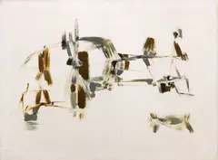 Sergio Romiti, Composizione (Disegno su tela), 1952, oil on canvas