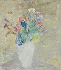 Angelo Del Bon, Vaso di fiori, oil on canvas