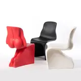 Fabio Novembre, Una sedia "Him" bianca e due sedie "Her” rossa e nera, 2008, Polietilene