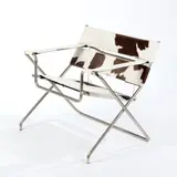 Marcel Breuer, Sedia "D4", Tubolare in acciaio e cavallino