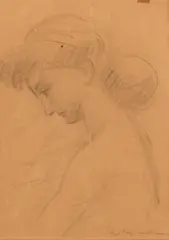 Ugo Capocchini, Giovane donna, pencil on paper