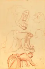 Studio per «La raccoglitrice di olive» by Elisabeth Chaplin, 1930, sanguigna on paper, offered Feb 2025
