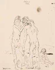 Felice Carena, Poveri, 1963, ink on paper