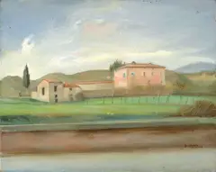 Terranova Bracciolini by Fernando Bernardini, oil on canvas board, offered Feb 2025