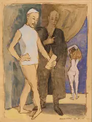 Ram, I Saltimbanchi, 1948, ink and watercolour on paper
