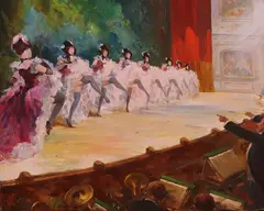 Aldo Affortunati, Ballerine, oil on canvas