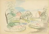 Elisabeth Chaplin, Paesaggio, pencil colorata on paper