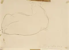 Arturo Dazzi, Bue sdraiato, ink on paper
