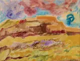 Adriana Pincherle, Paesaggio, watercolour on paper