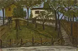 Amelia Pietrini Michahelles, Paesaggio, 1951, oil on compensato