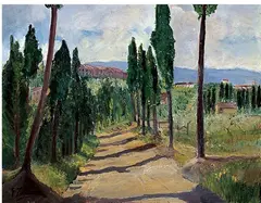 Giuseppe Fraschetti, Paesaggio, oil on canvas board