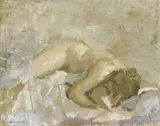 Giuseppe Amisani, Nudo di donna, oil on canvas