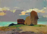 Renato Natali, Marina, oil on compensato