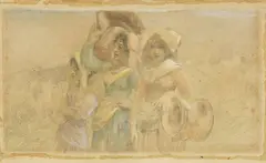 Acquaiole by Francesco Lojacono, 1874, mixed media on paper, offered Feb 2025