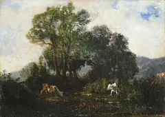 Giuseppe Palizzi, Fontainebleau, oil on canvas