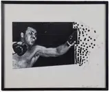 Roger Welch, Senza titolo (Mohammad Ali), 1975, collage fotografico on card