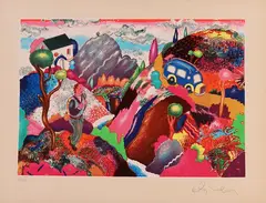 Quella corriera extra vagante by Luca Alinari, screenprint a colori on cardboard, offered Apr 2021