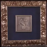 Giacomo Manzù, Maternità, bassorilievo in bronze argentato
