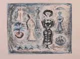 Massimo Campigli, Giardino d'inverno, 1967, lithograph a colori