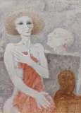 Remo Squillantini, Nudo rosso, 1974, oil on canvas