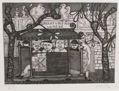 Il vespasiano by Gastone Breddo, 1956, etching on rame, offered Apr 2021