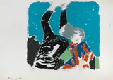 Roberto Barni, Senza titolo, 1967, enamel and charcoal on paper