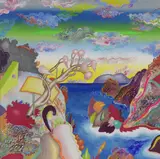 Paesaggio by Luca Alinari, oil and mixed media on canvas tesa on panel, offered Apr 2021