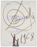 Salvador Dalí, Due figure, pennarello and gouache on paper
