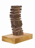 Toni Bellucci, Senza titolo, 1990, Scultura in pietra con base in legno