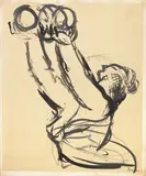 Mario Sironi, Nudo di donna, inchiostro and pencil on paper applicata on canvas