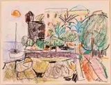 Paesaggio by Enrico Paulucci, pastel on paper, offered Apr 2021