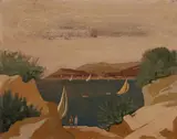 Marcello Boccacci, Marina di Versilia, oil on cardboard