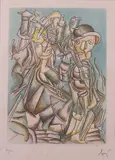 Enrico Baj, Senza titolo, lithograph a colori