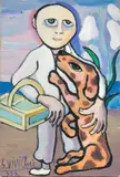 Giuseppe Viviani, Venditore e cane, 1958, oil on canvas