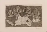 Giuseppe Viviani, Stampa, guanto e foglie, 1941, etching
