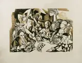 Renato Guttuso, Omaggio a Picasso, lithograph a colori
